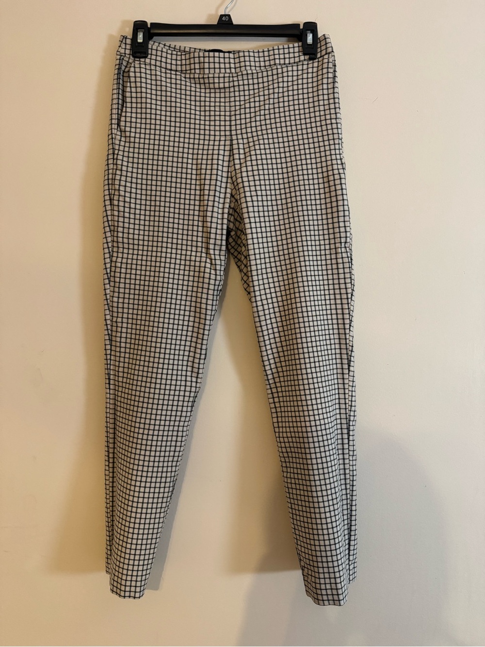 Women’s Black & White Windowpane Dress Pants